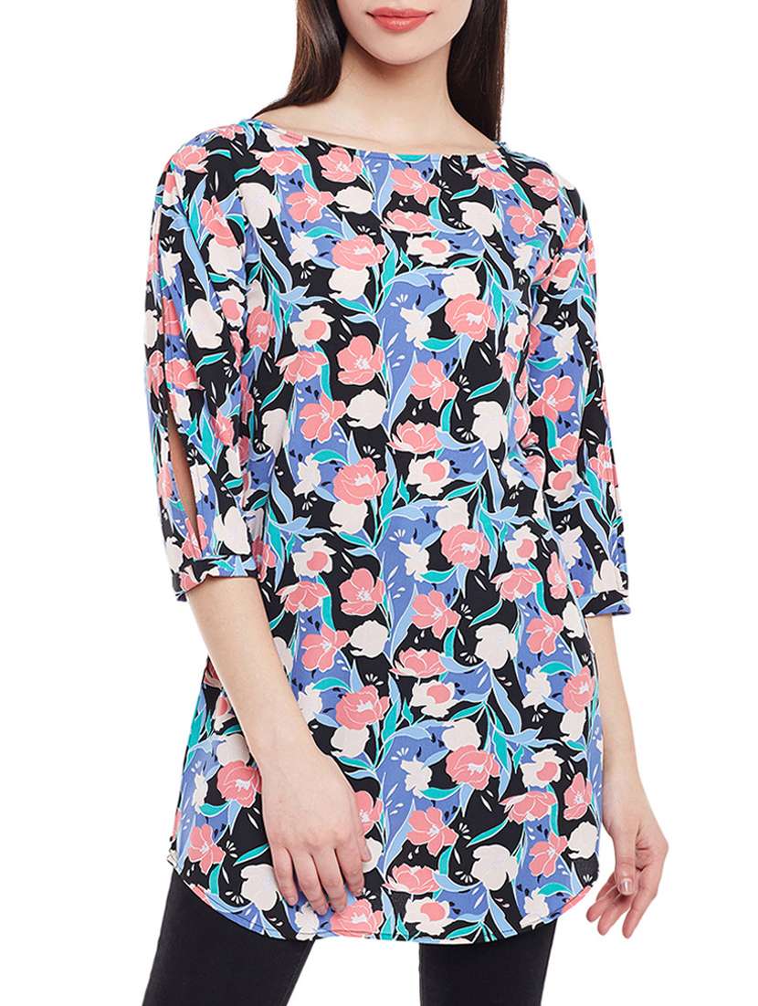 floral boat neck tunic - 15442078 -  Zoom Image - 0