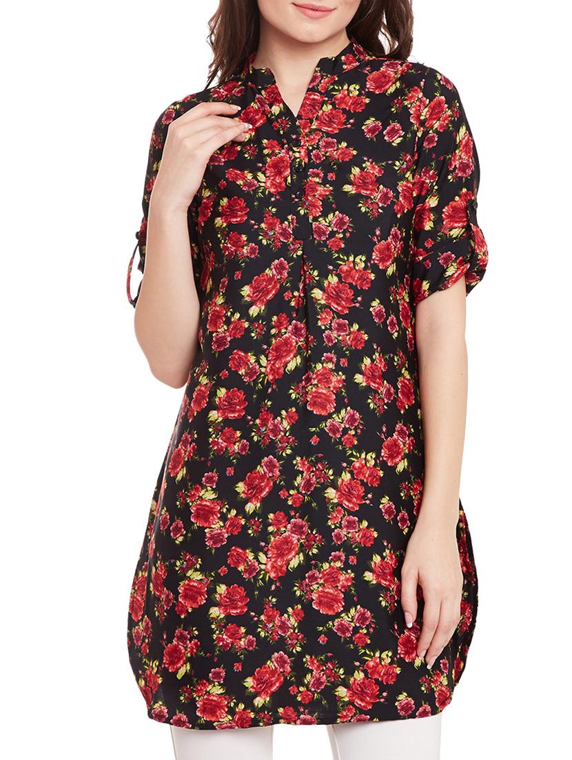 floral roll up sleeved tunic - 15442090 -  Zoom Image - 0