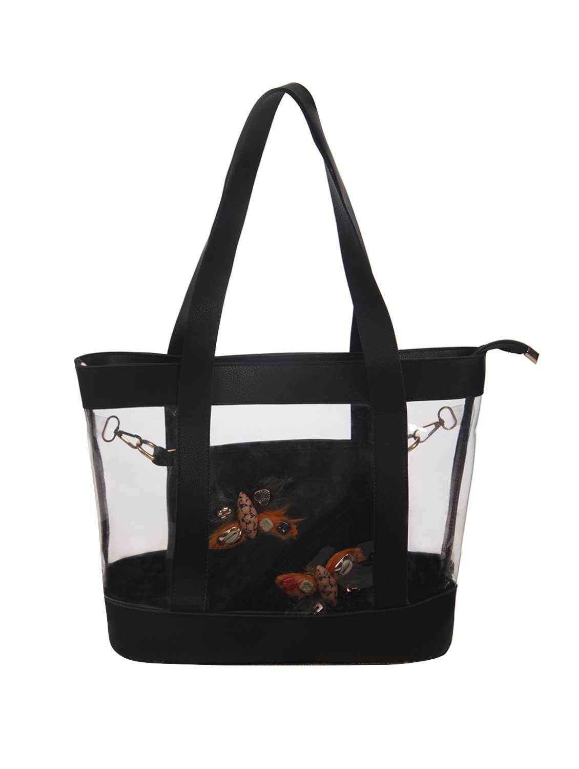black leatherette (pu) combo tote - 15443662 - Standard Image - 5