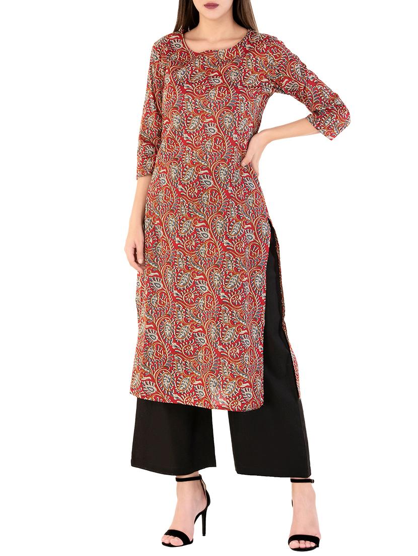 straight kalamkari kurta - 15447742 -  Zoom Image - 0