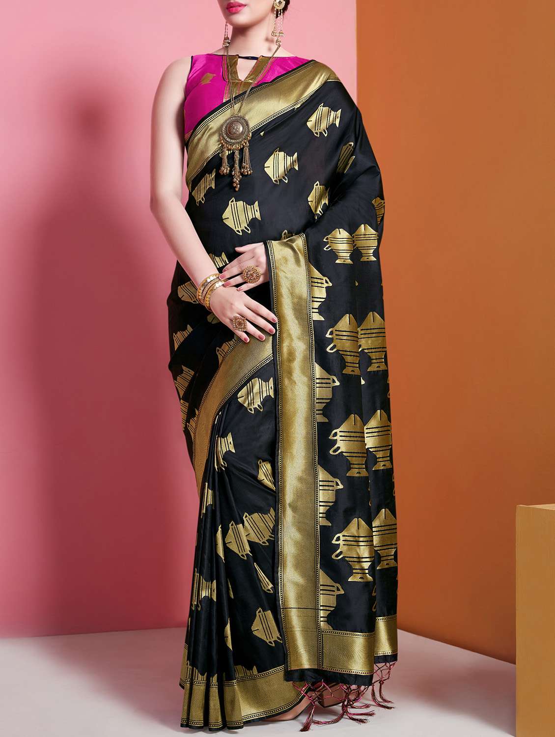 conversational kanjivaram saree with blouse