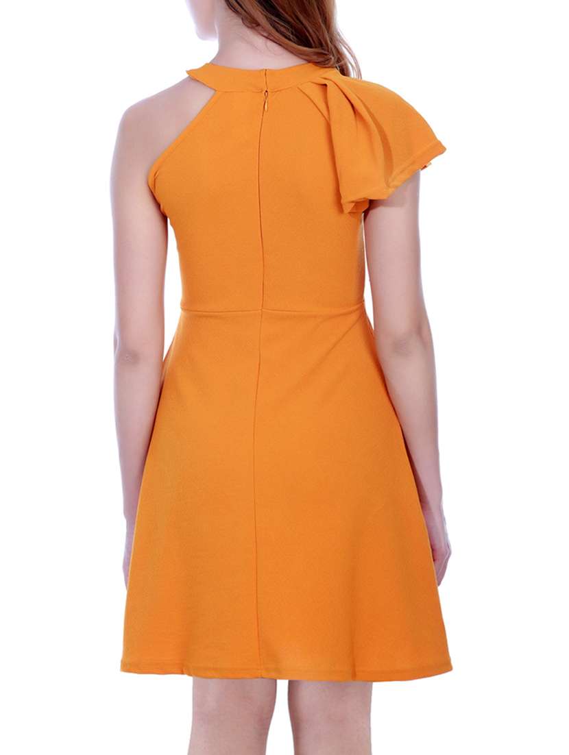 women's fit & flare solid dress - 15451238 -  Standard Image - 3