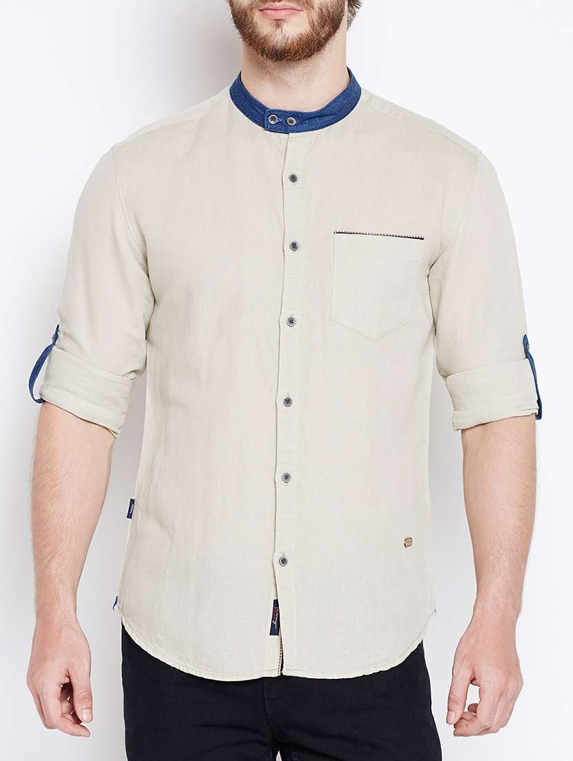 grey cotton casual shirt