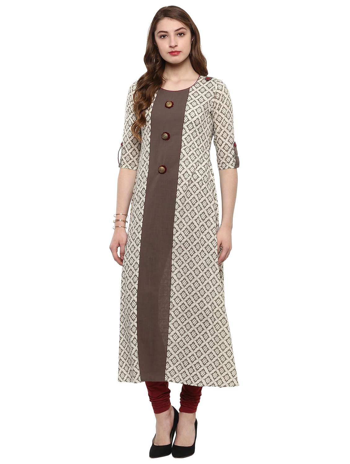 a-line printed kurta