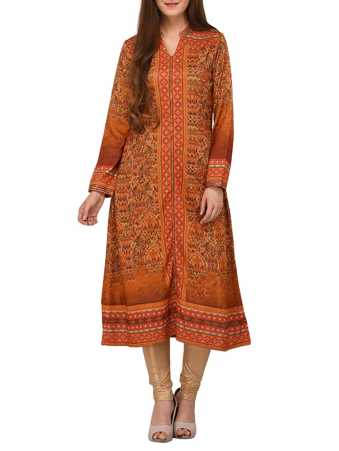 brown wool woolen kurta