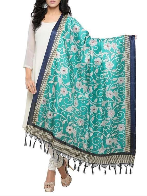 green khadi dupatta - 15454535 - Zoom Image - 0