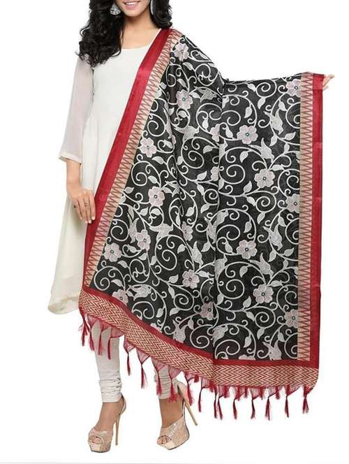 black khadi dupatta - 15454538 - Standard Image - 0