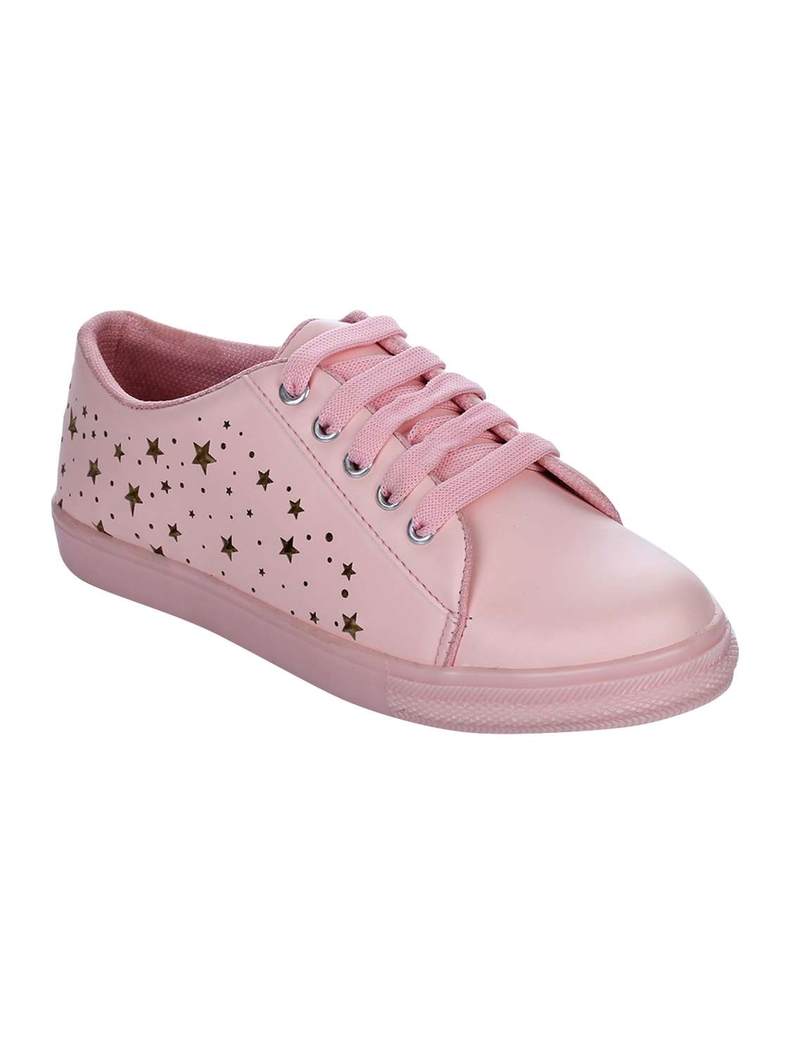 pink lace-up sneakers