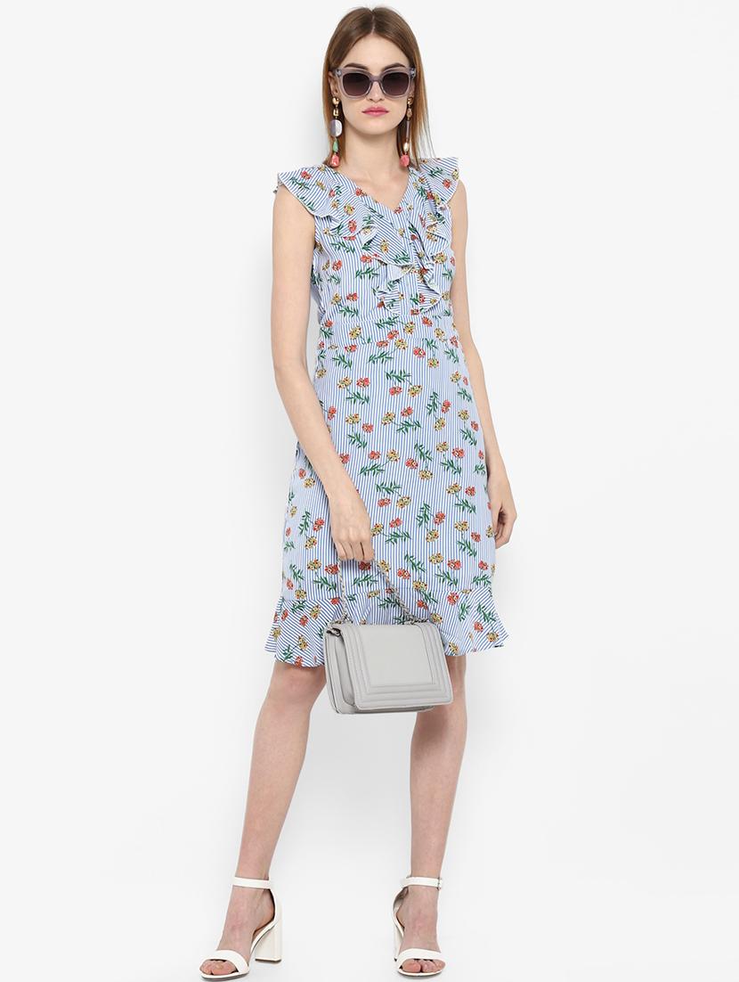 ruffle detailed striped printed dress - 15455948 - Standard Image - 3