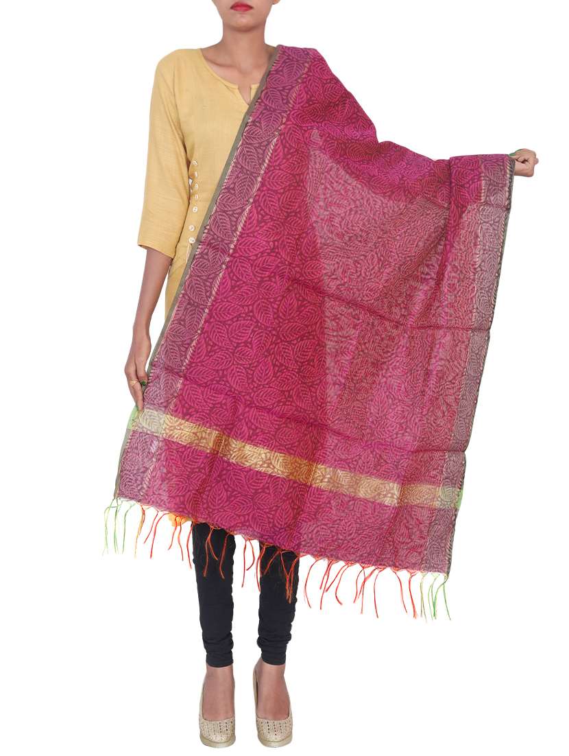 purple chanderi dupatta - 15456939 -  Zoom Image - 0