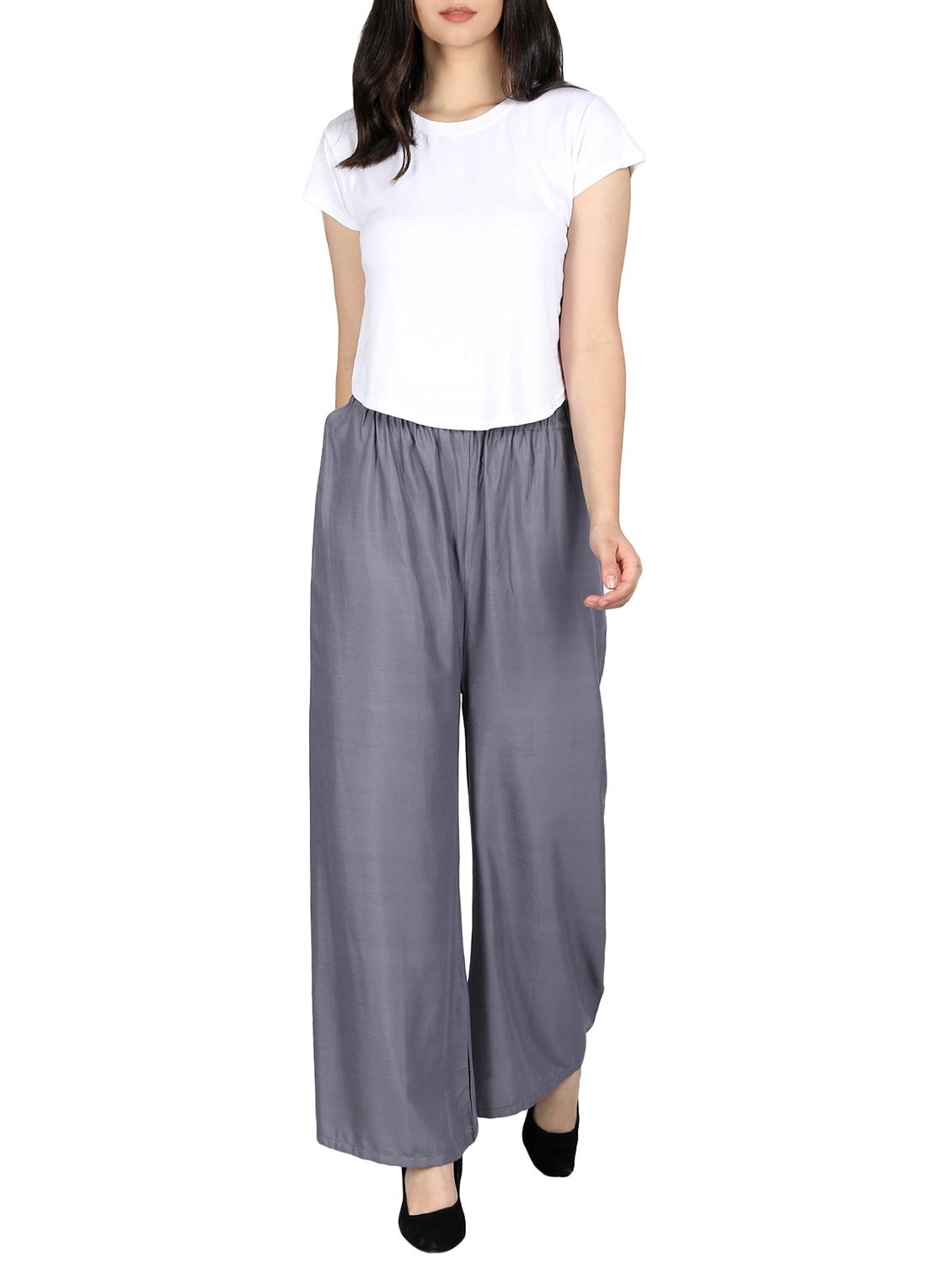 high waist straight palazzo - 15466496 - Standard Image - 3