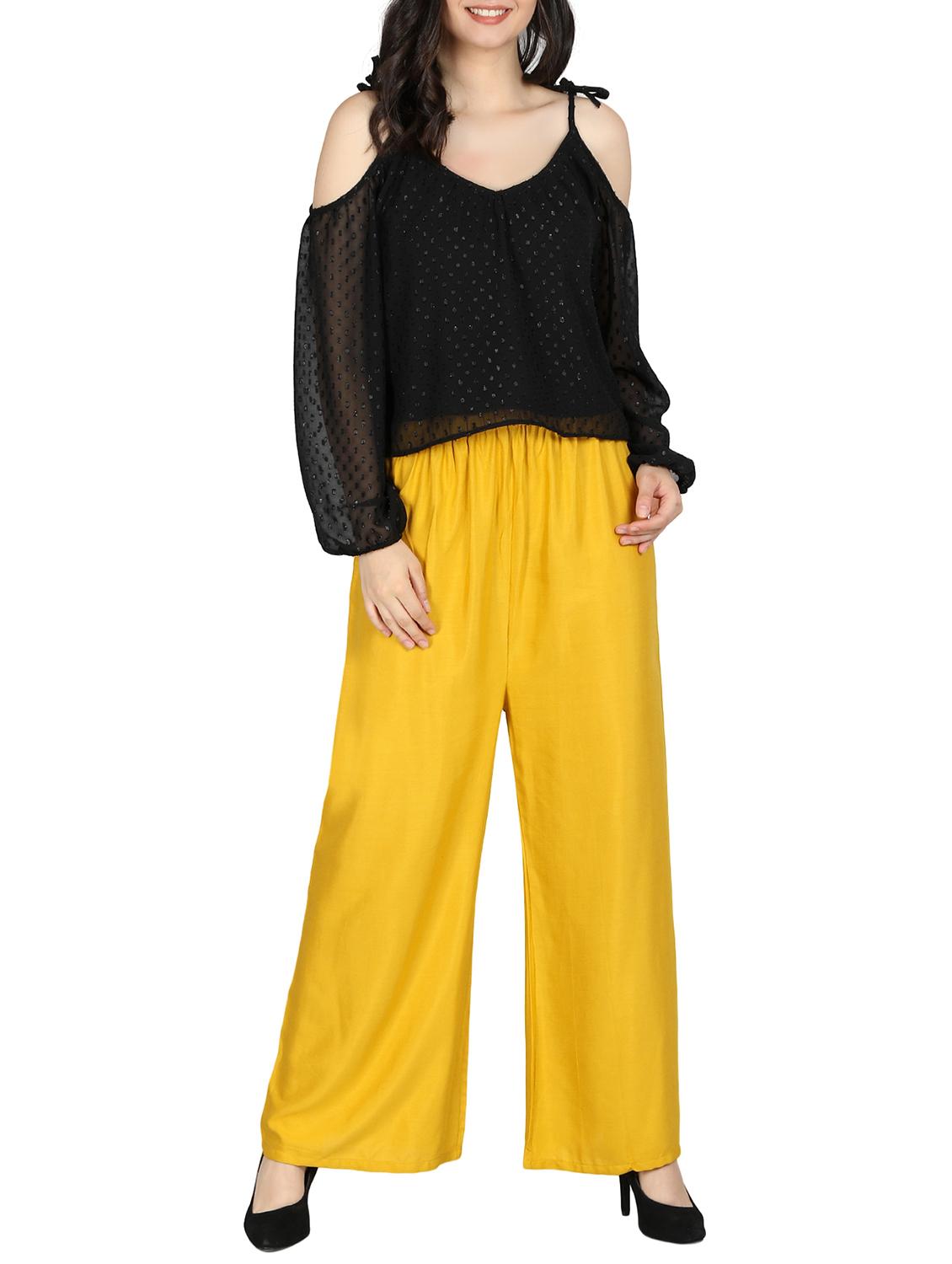 high waist straight palazzo - 15466498 - Standard Image - 3