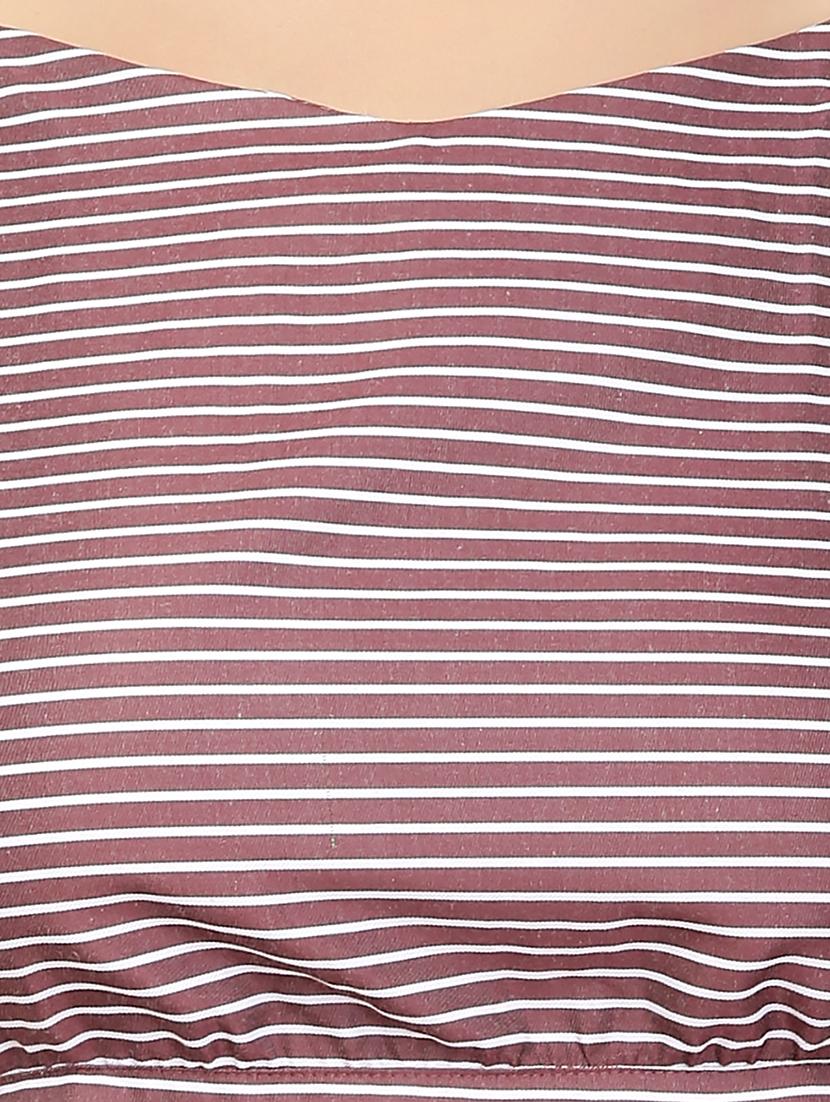tie knot back striped crop top - 15468150 - Standard Image - 3