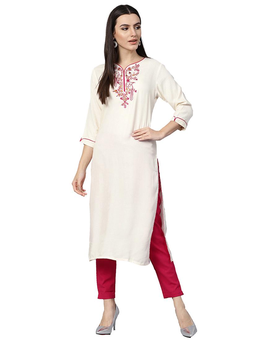 embroidered kurta pant set - 15468447 -  Zoom Image - 0