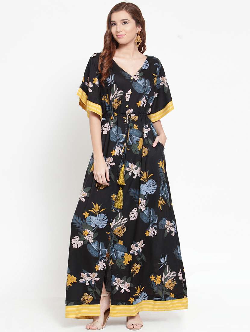 floral elasticated waist dress