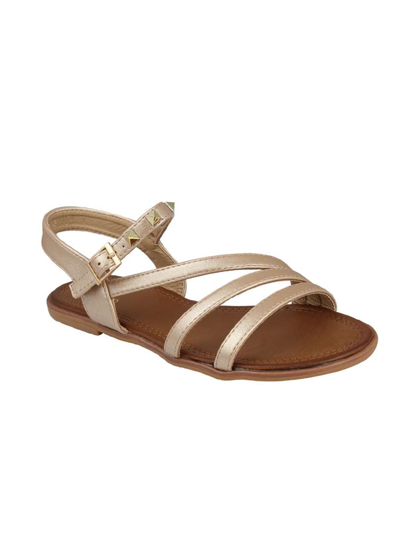 gold back strap sandals