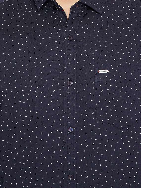 dark blue cotton casual shirt - 15473210 -  Standard Image - 3