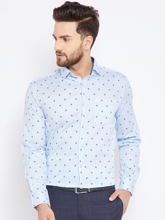 blue cotton casual shirt - 15473221 - Zoom Image - 0