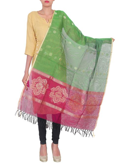 green net dupatta - 15473312 - Standard Image - 0