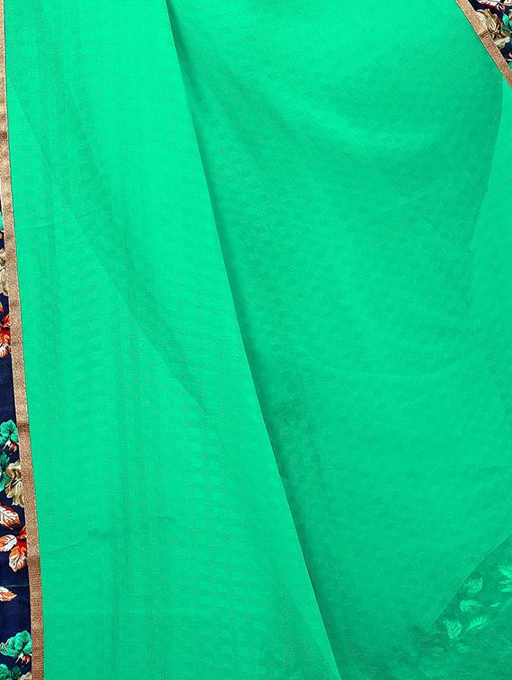 floral lace border saree with blouse - 15476055 - Standard Image - 3