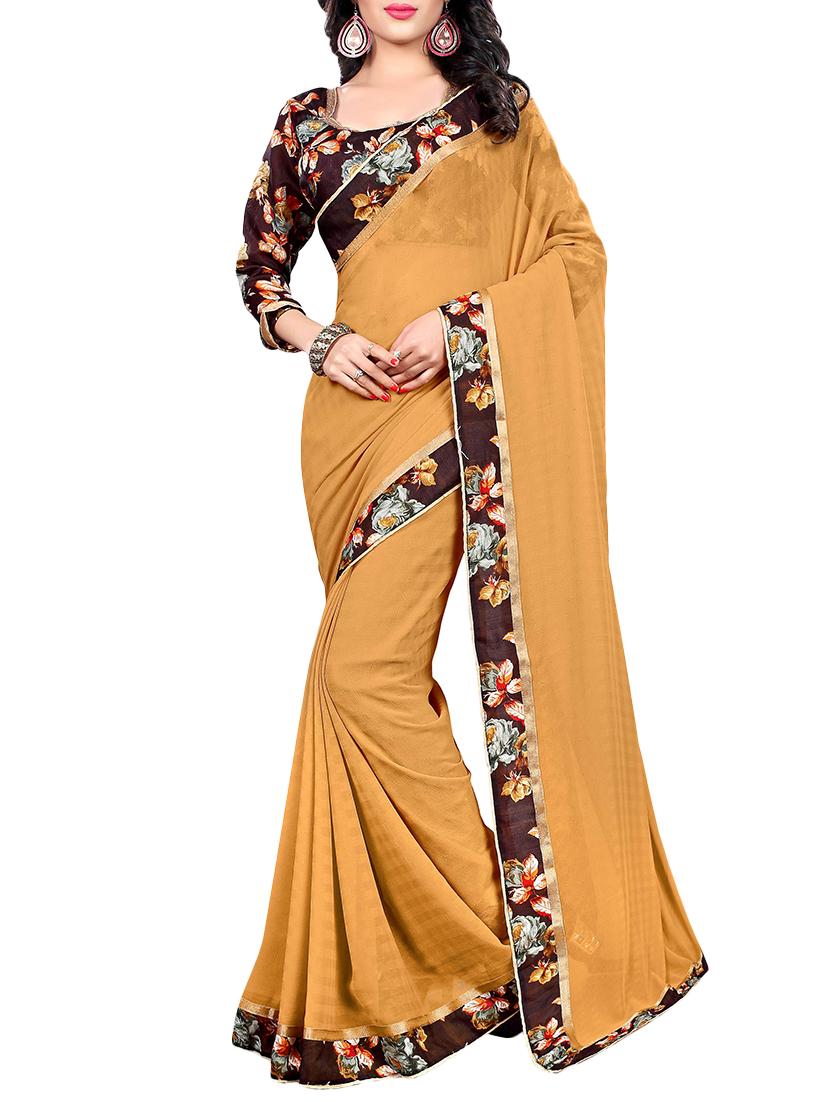floral lace border saree with blouse - 15476056 -  Zoom Image - 0