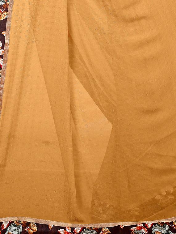 floral lace border saree with blouse - 15476056 - Standard Image - 3