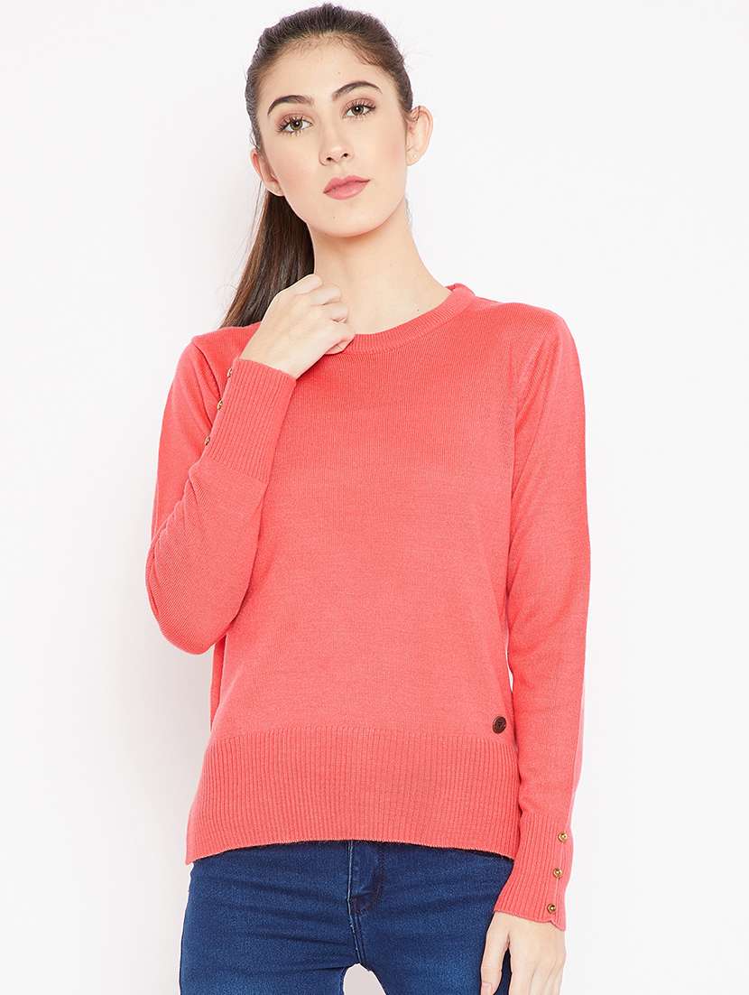 button detail knitted pullover