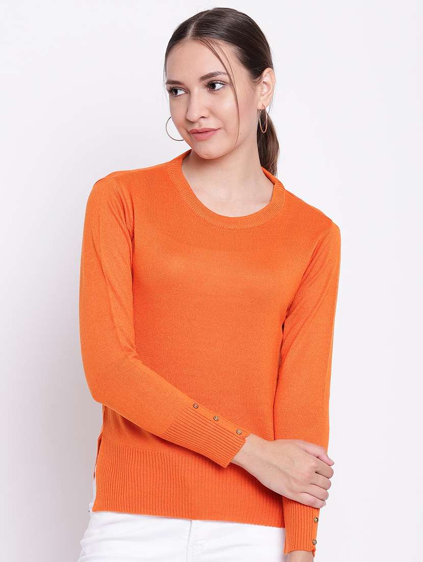 high-low woolen pullover