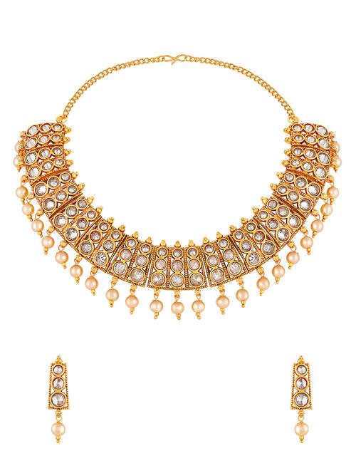gold tone necklace & earrings set - 15476976 - Standard Image - 0