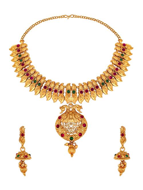 gold tone necklace & earrings set - 15476979 - Standard Image - 0