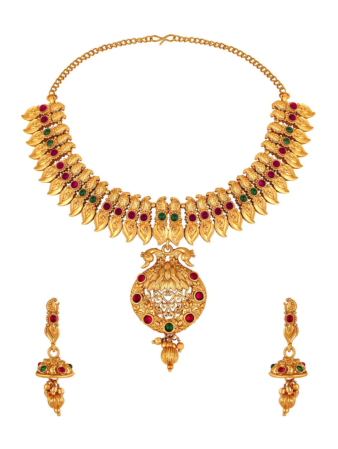 gold tone necklace & earrings set - 15476979 - Zoom Image - 0