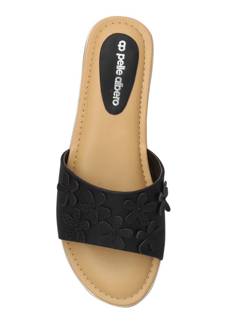 black slip on sandals - 15477222 - Standard Image - 3
