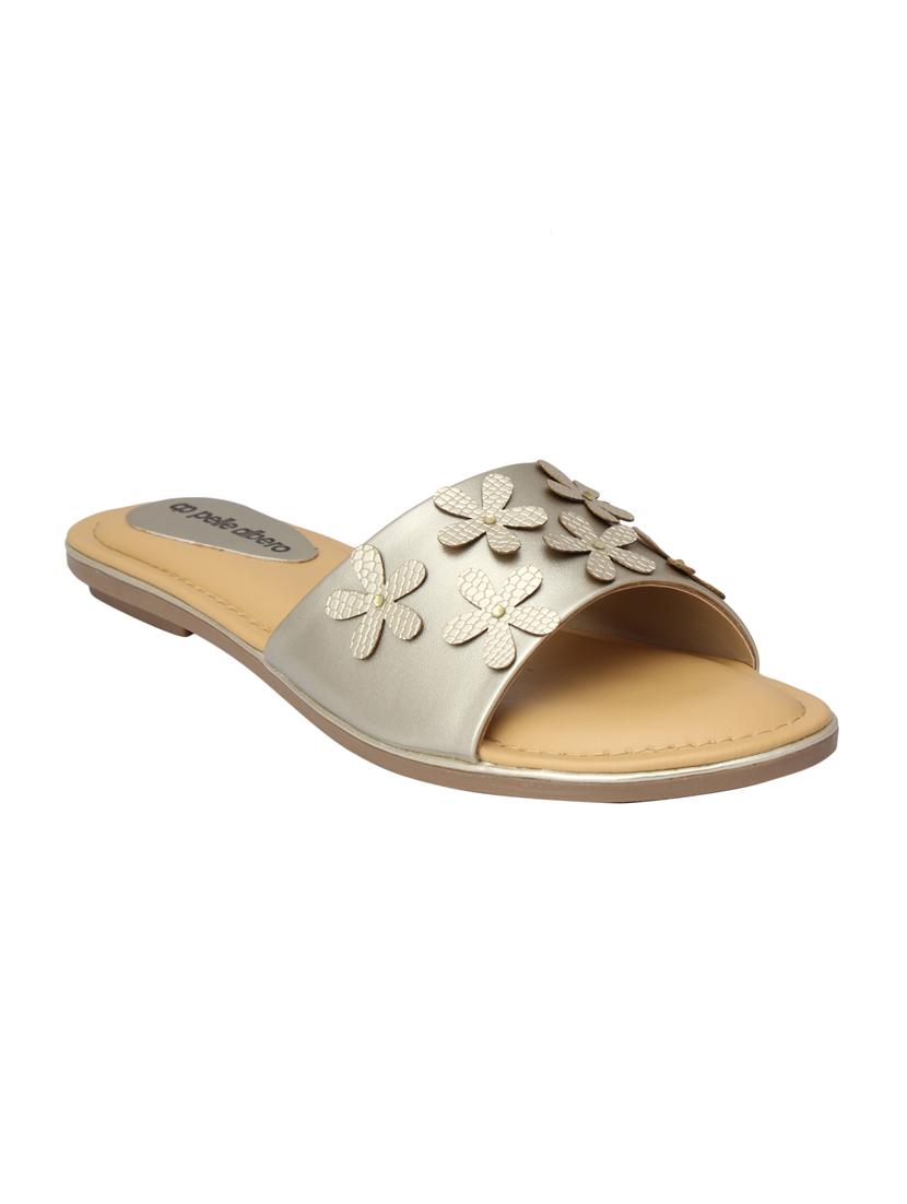 silver slip on sandals - 15477223 - Zoom Image - 0