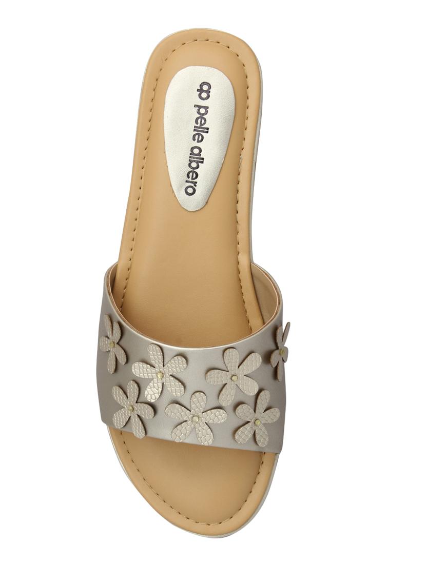 silver slip on sandals - 15477223 - Standard Image - 3
