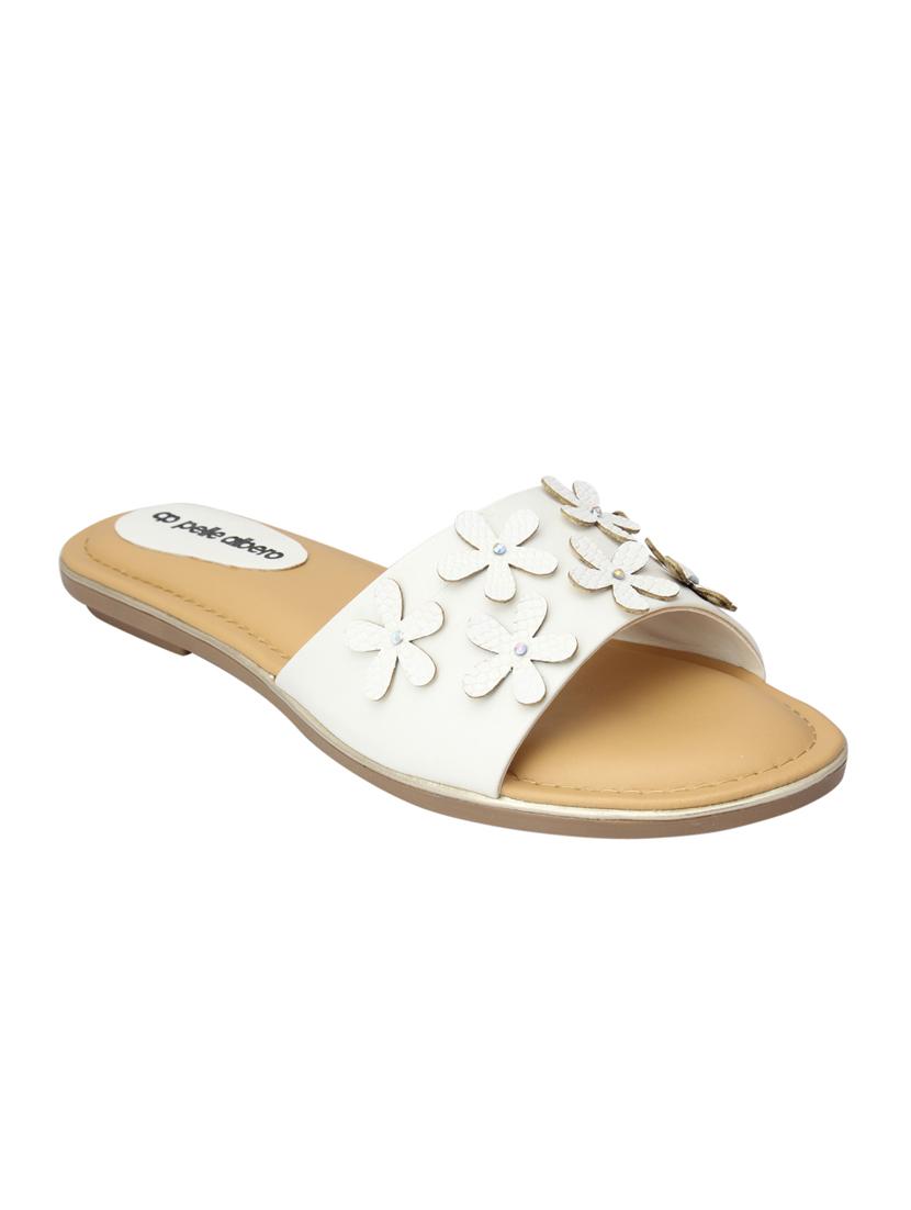 white slip on sandals - 15477224 - Zoom Image - 0