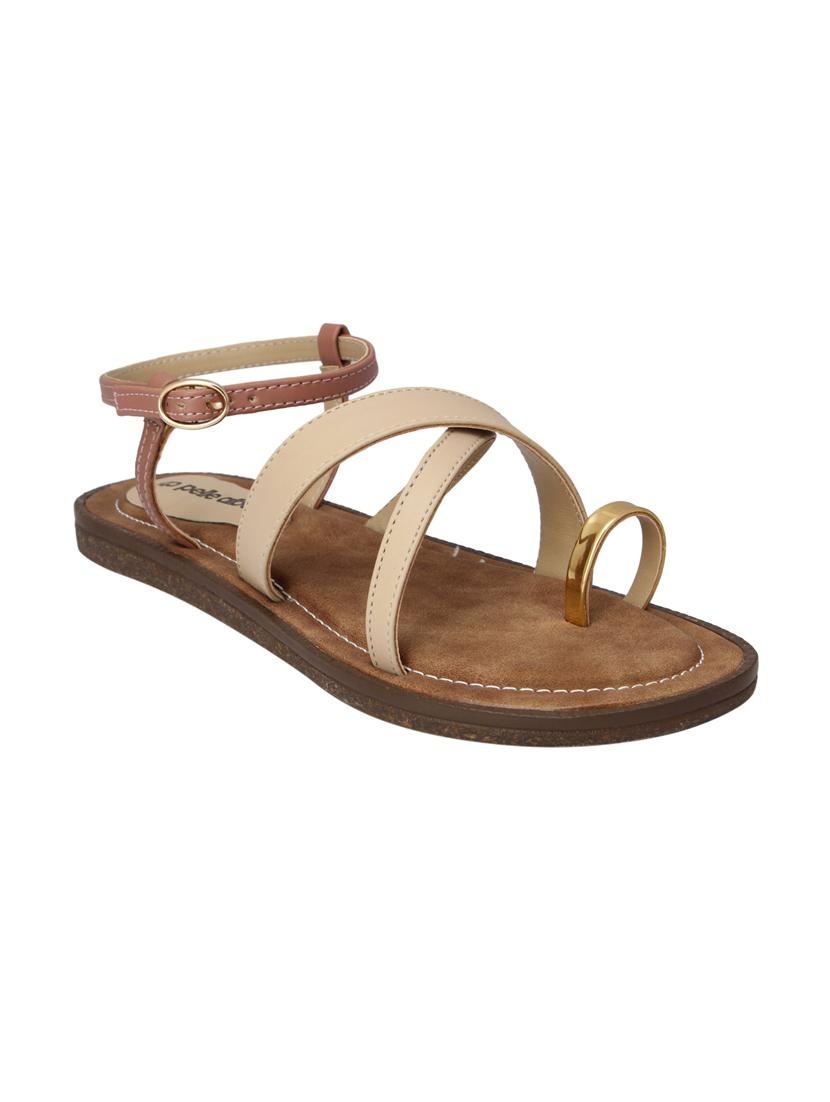 beige ankle strap sandals - 15477229 - Zoom Image - 0