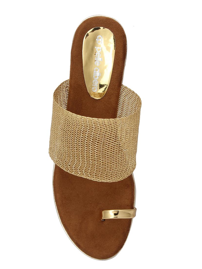 gold one toe wedges - 15477234 - Standard Image - 3