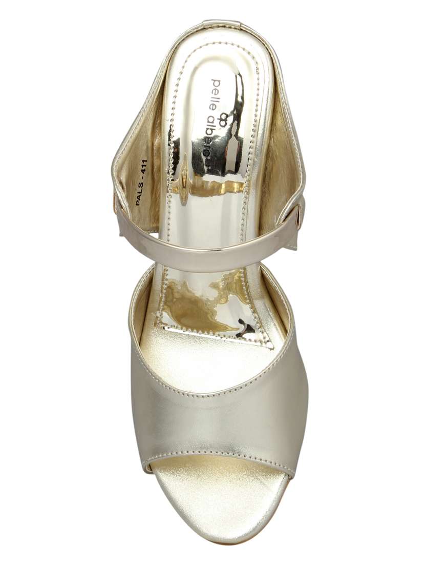 silver slip on sandals - 15477267 -  Standard Image - 3