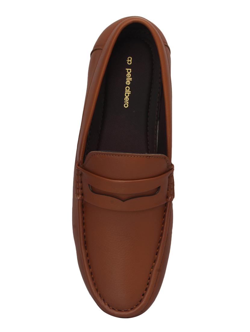 tan leatherette slip on loafers - 15477291 - Standard Image - 3