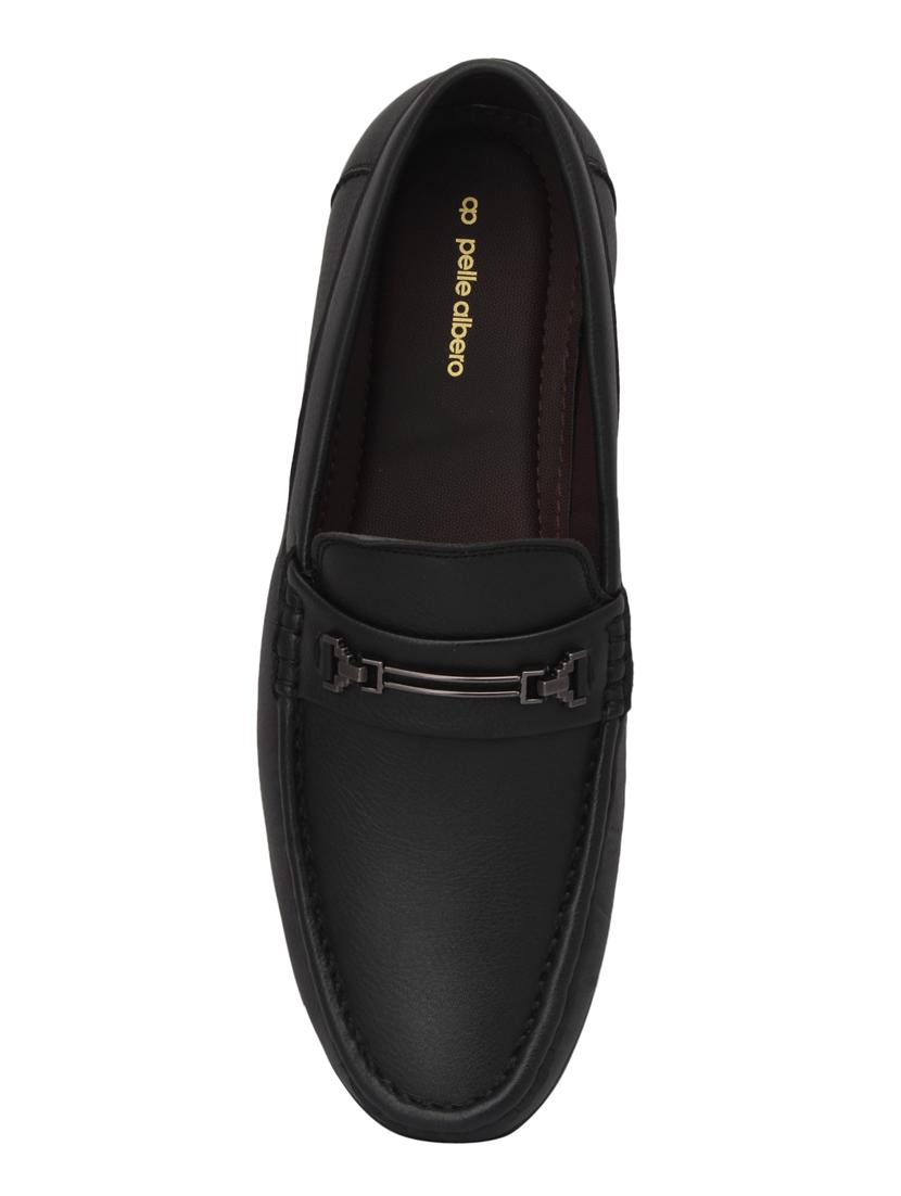 black leatherette slip on loafers - 15477293 - Standard Image - 3