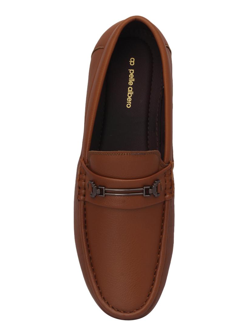 tan leatherette slip on loafers - 15477294 - Standard Image - 3