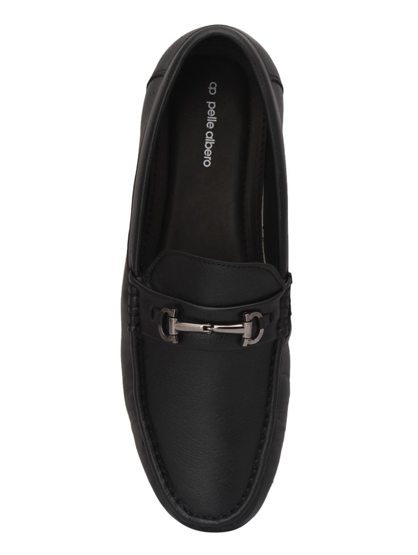 black leatherette slip on loafers - 15477296 - Standard Image - 3