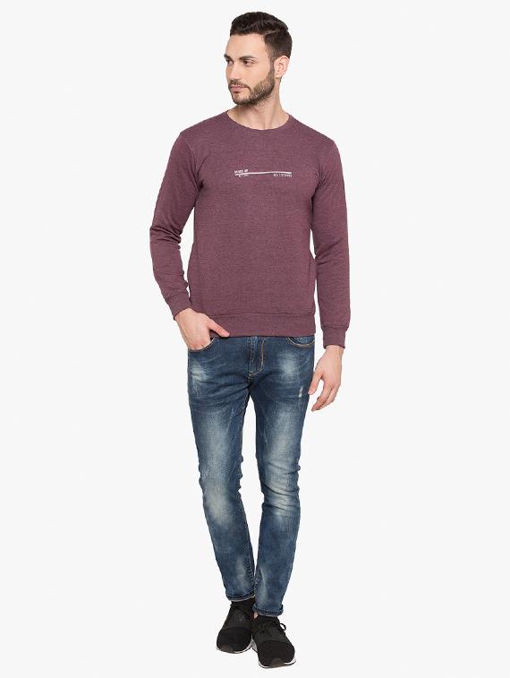 purple cotton chest print sweatshirt - 15480459 - Standard Image - 3
