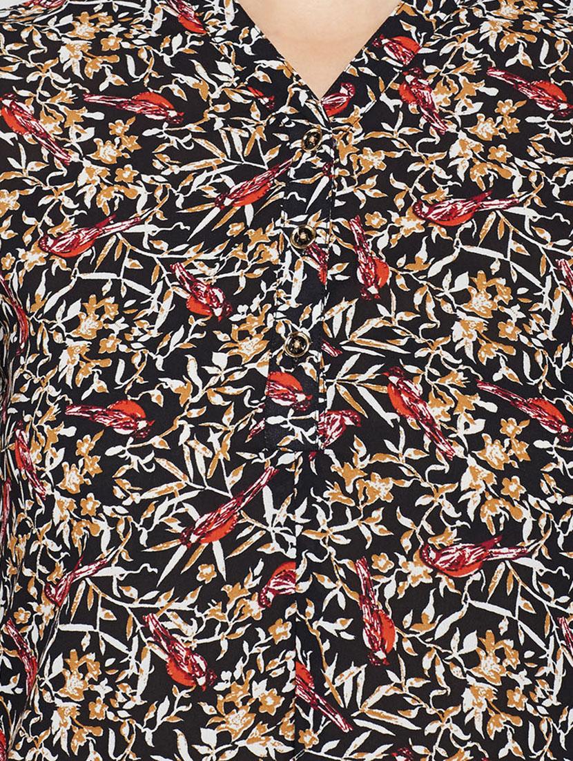 mandarin collared printed tunic - 15481048 - Standard Image - 3