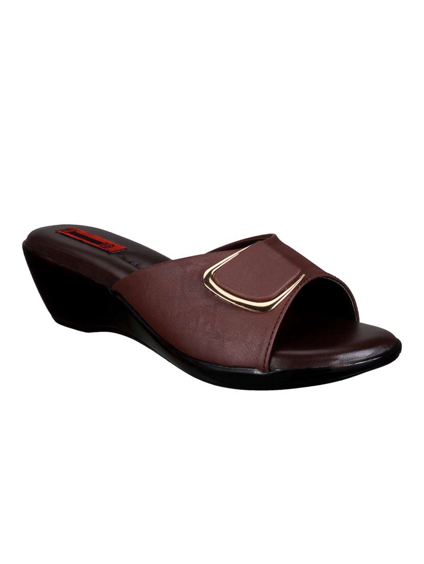 maroon slip on wedges