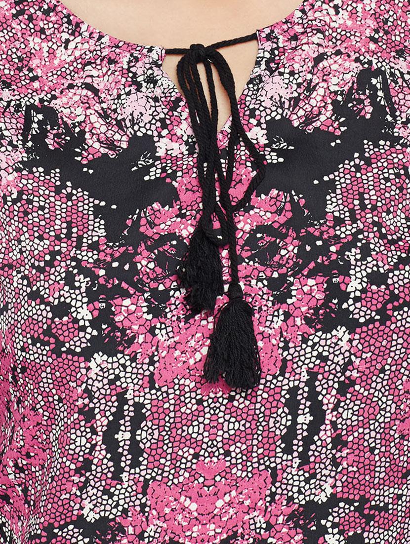 tie up neck printed top - 15482682 - Standard Image - 3