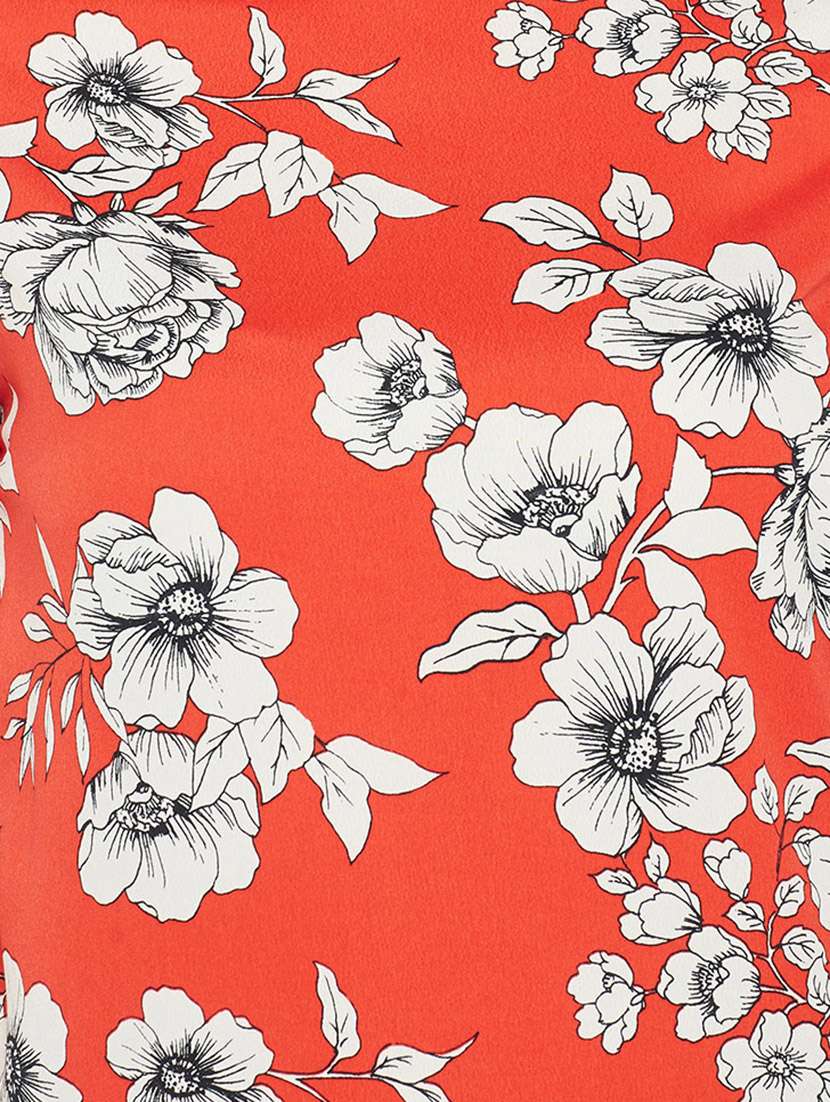 orange crepe regular tunic - 15482704 - Standard Image - 3
