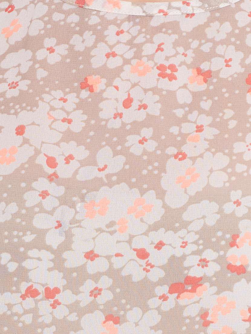 flare sleeved printed high low top - 15482725 - Standard Image - 3