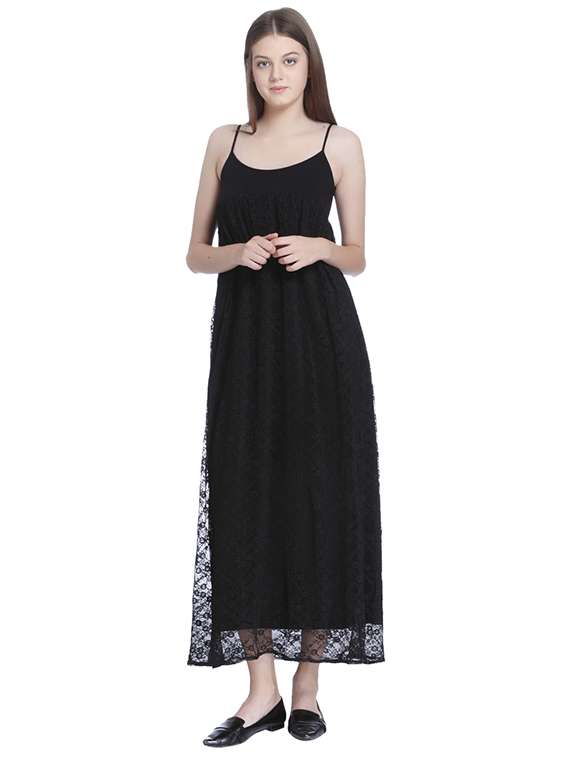 cami neck lace maxi dress