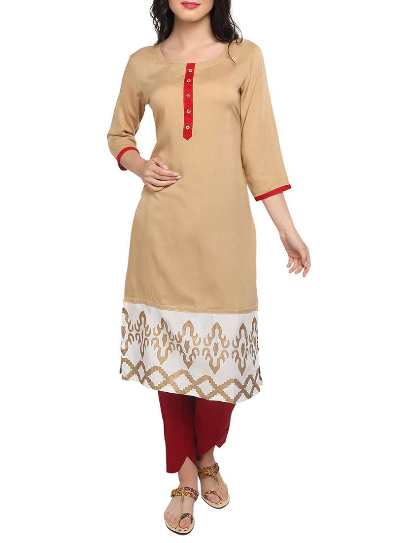 straight printed kurta
